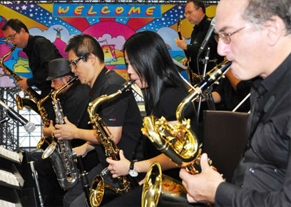 the sax section